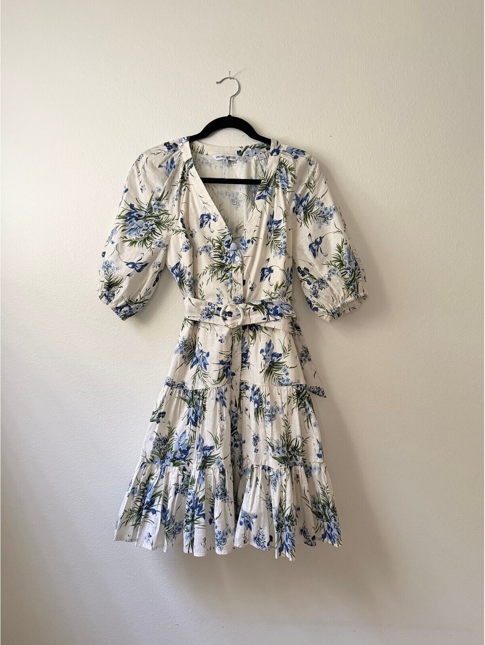 Veronica Beard Dewey Floral Button-Front Mini Dress Preppy Coastal size 4